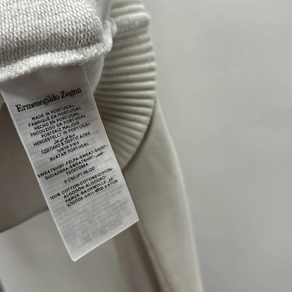 Ermenegildo Zegna Couture Sweatshirt Long Sleeve Crewneck XXX White Men's Small - Picture 7 of 9